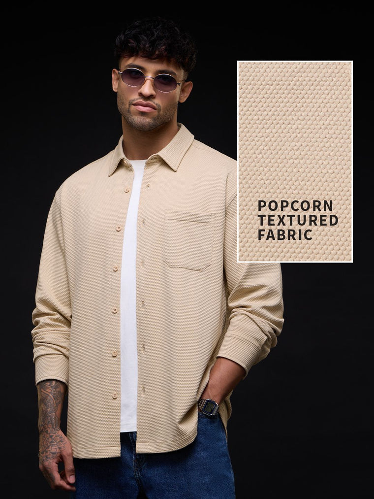 Textured Shirt: Dune Men Relaxed Shirts