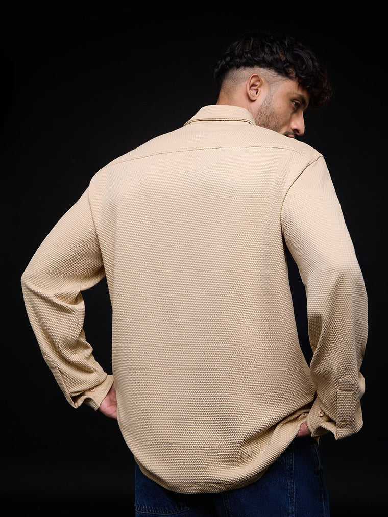 Textured Shirt: Dune Men Relaxed Shirts