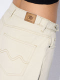 Barrel-Fit Denim: Ivory Dust Women Barrel Denims