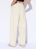 Barrel-Fit Denim: Ivory Dust Women Barrel Denims