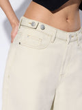 Barrel-Fit Denim: Ivory Dust Women Barrel Denims