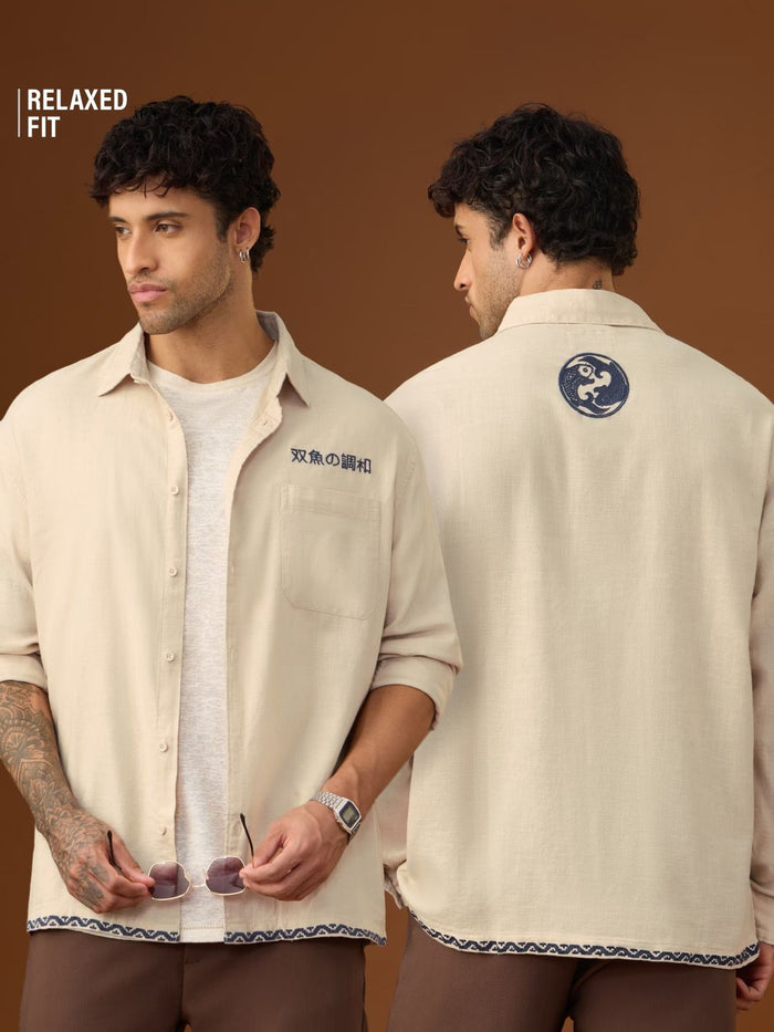 Embroidered Shirt: Harmony Fish (Relaxed Fit) Men Relaxed Shirts