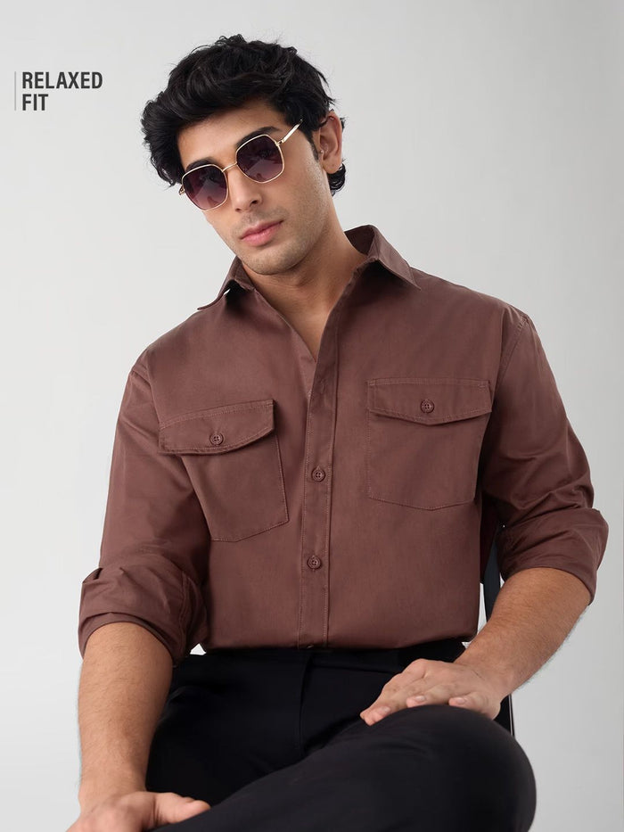 Utility Shirt: Merlot Men Utility Shirts
