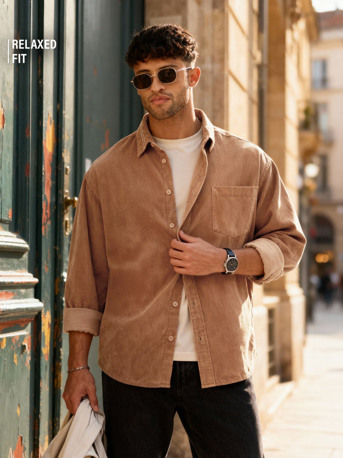 Corduroy Shirt: Redwood Men Relaxed Shirts
