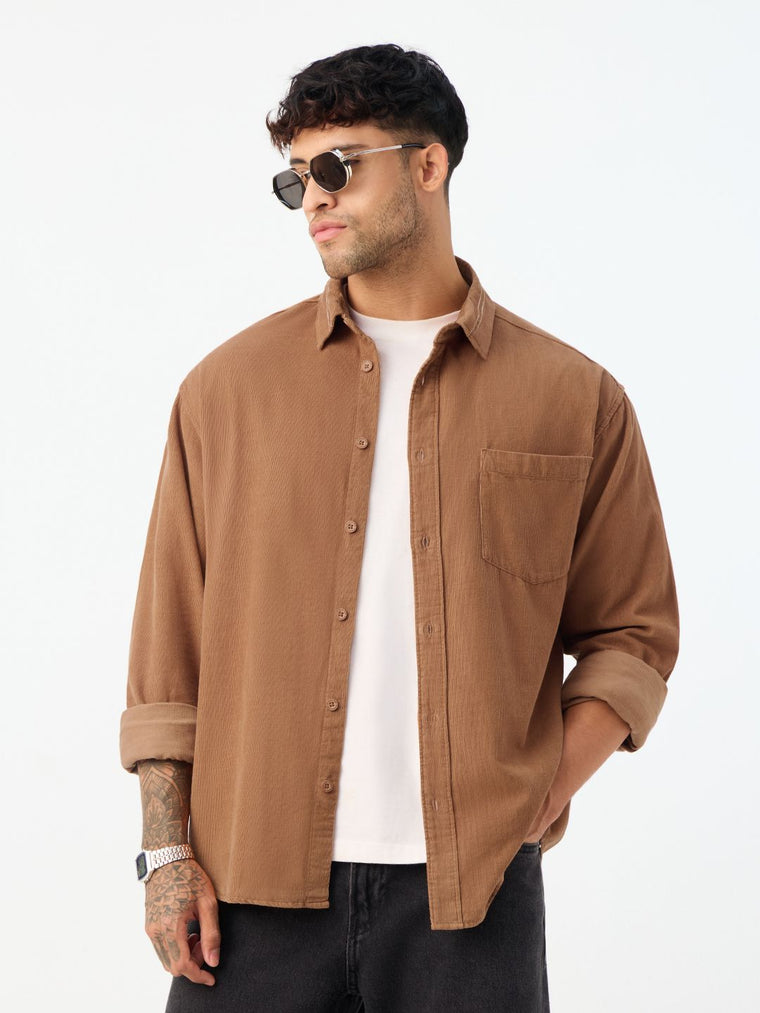 Corduroy Shirt: Redwood Men Relaxed Shirts