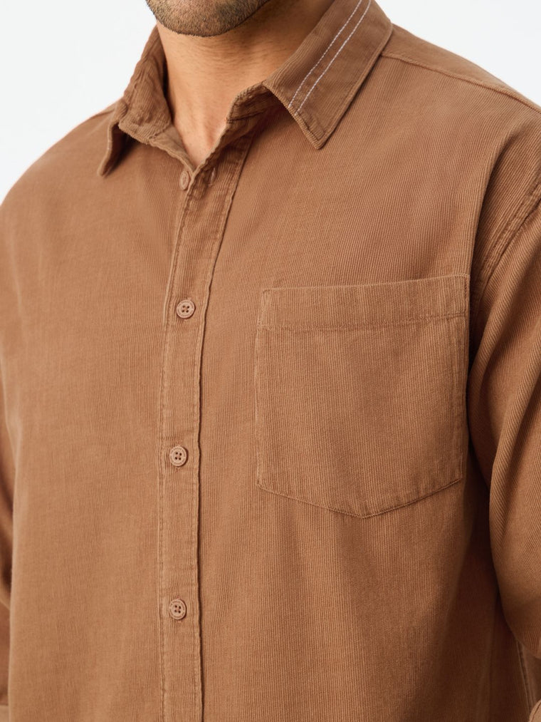 Corduroy Shirt: Redwood Men Relaxed Shirts