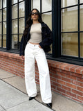 Barrel-Fit Denim: Ivory Women Barrel Denims