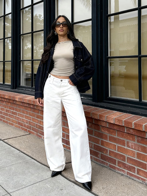 Barrel-Fit Denim: Ivory Women Barrel Denims