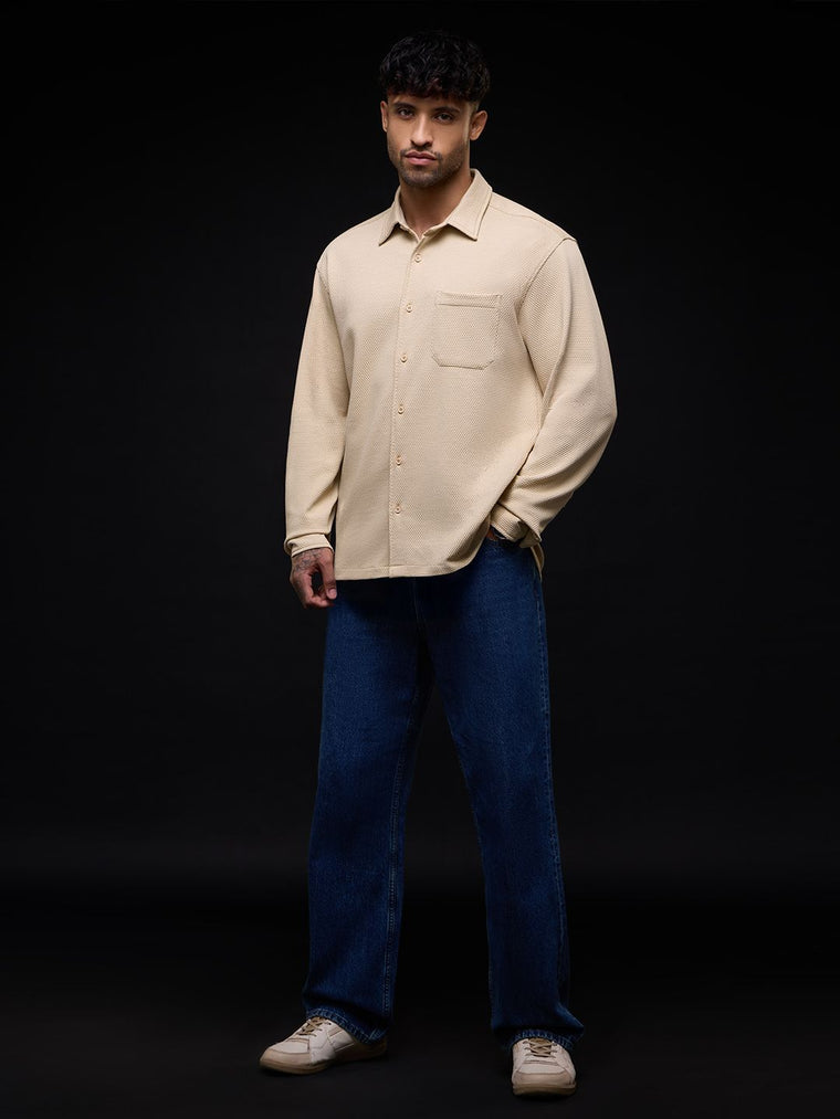 Textured Shirt: Dune Men Relaxed Shirts