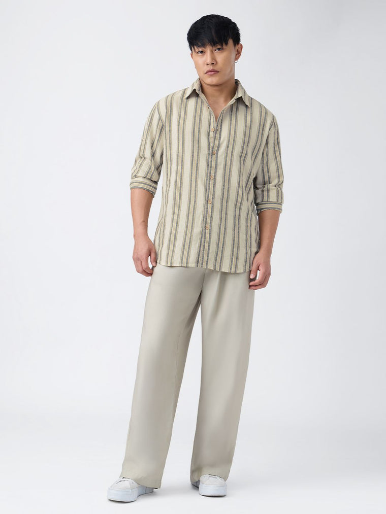 Cotton Linen Stripes: Echo Cotton Linen Shirts