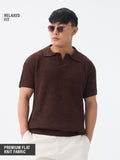 Textured Flat Knit: Cedar Textured Polos