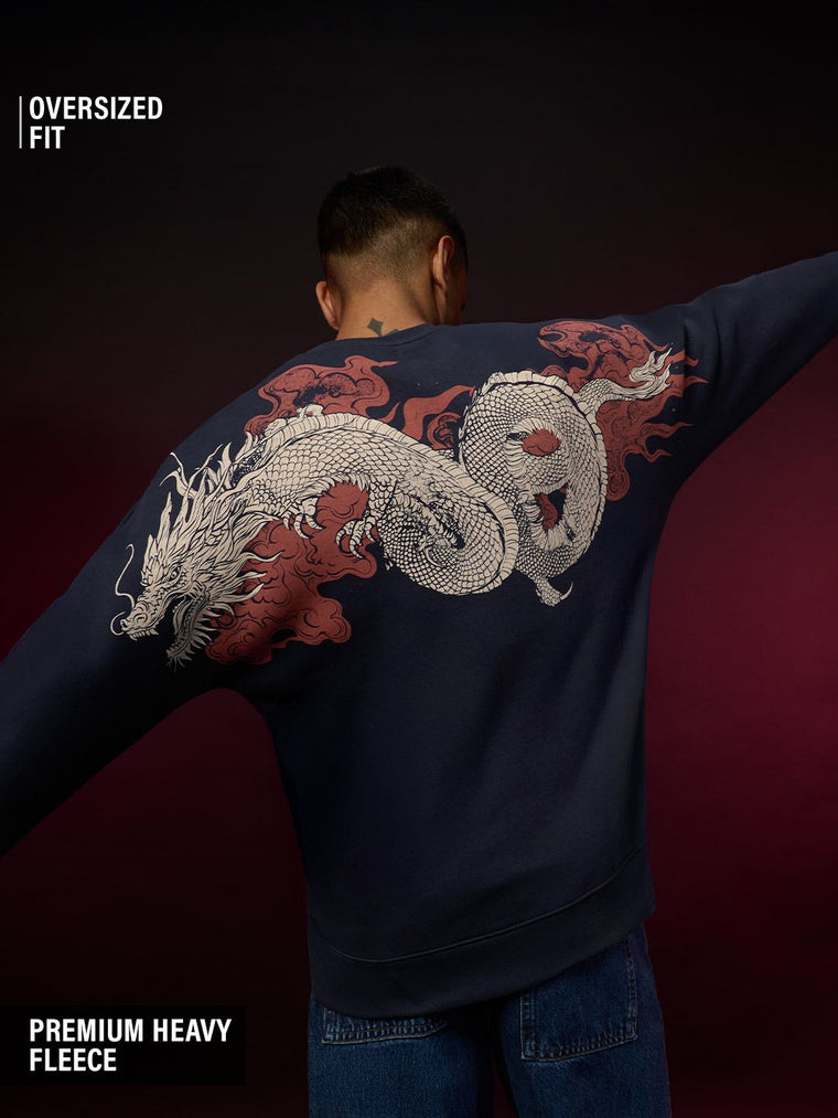 Oversized Sweatshirt: Year of the Dragon Men Oversized Sweatshirts