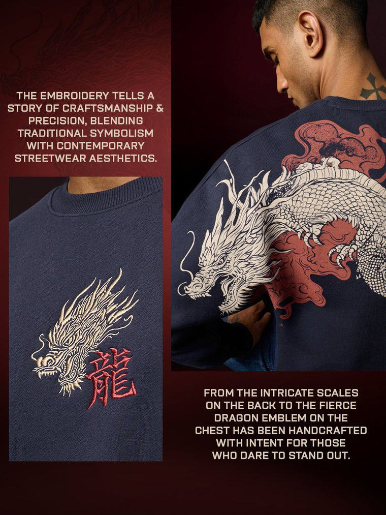 Oversized Sweatshirt: Year of the Dragon Men Oversized Sweatshirts