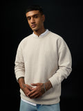 Oversized Sweatshirt: Ivorygrid Men Oversized Sweatshirts