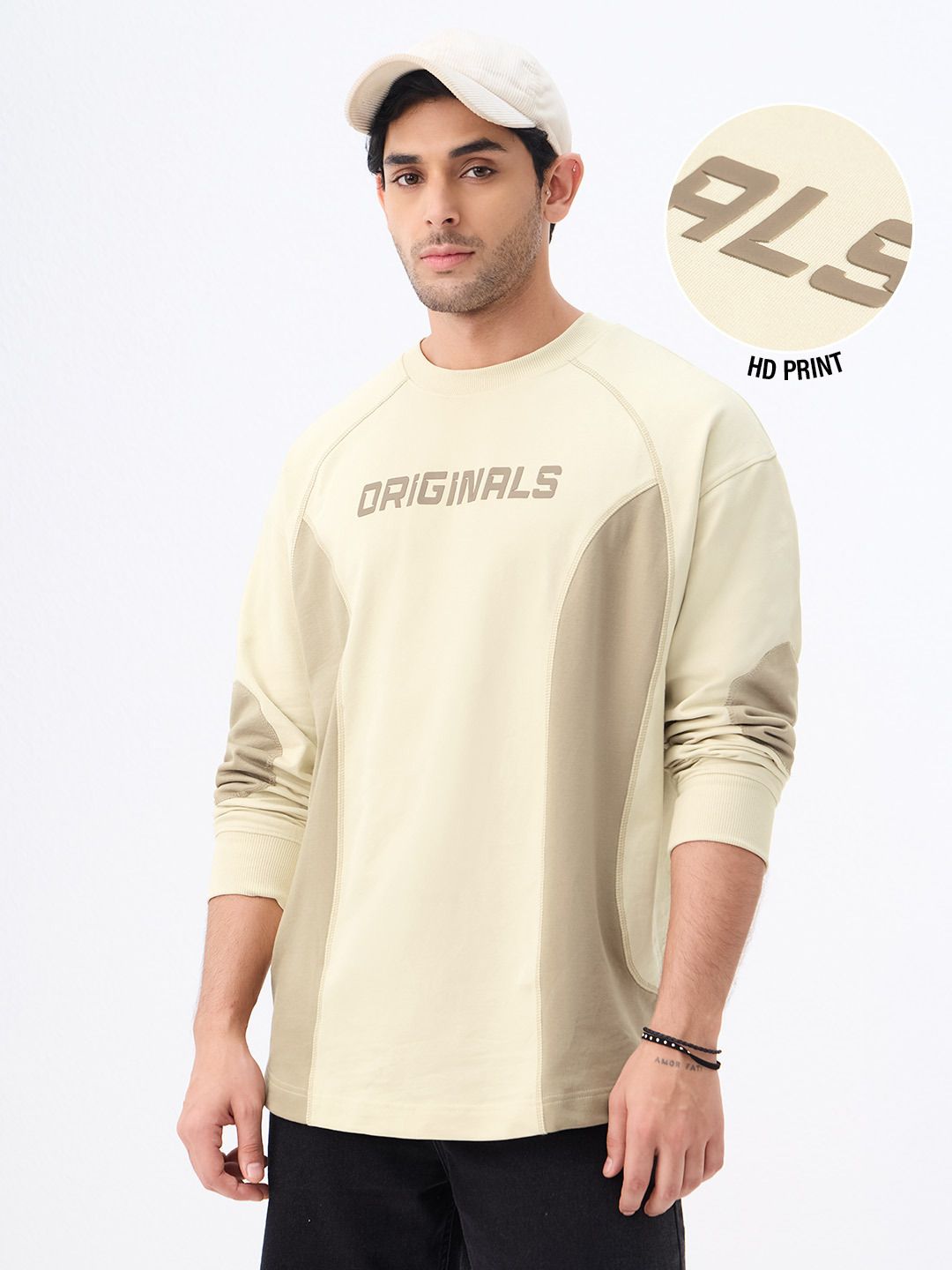 TSS Originals: Beigestone Oversized Full Sleeve T-Shirts