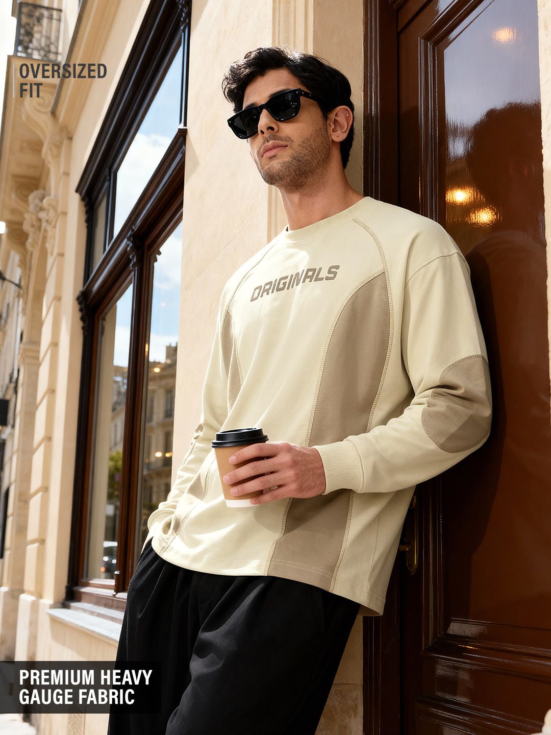 TSS Originals: Beigestone Oversized Full Sleeve T-Shirts
