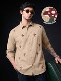 Relaxed-Fit Shirt: Shrooms Cotton Linen Shirts
