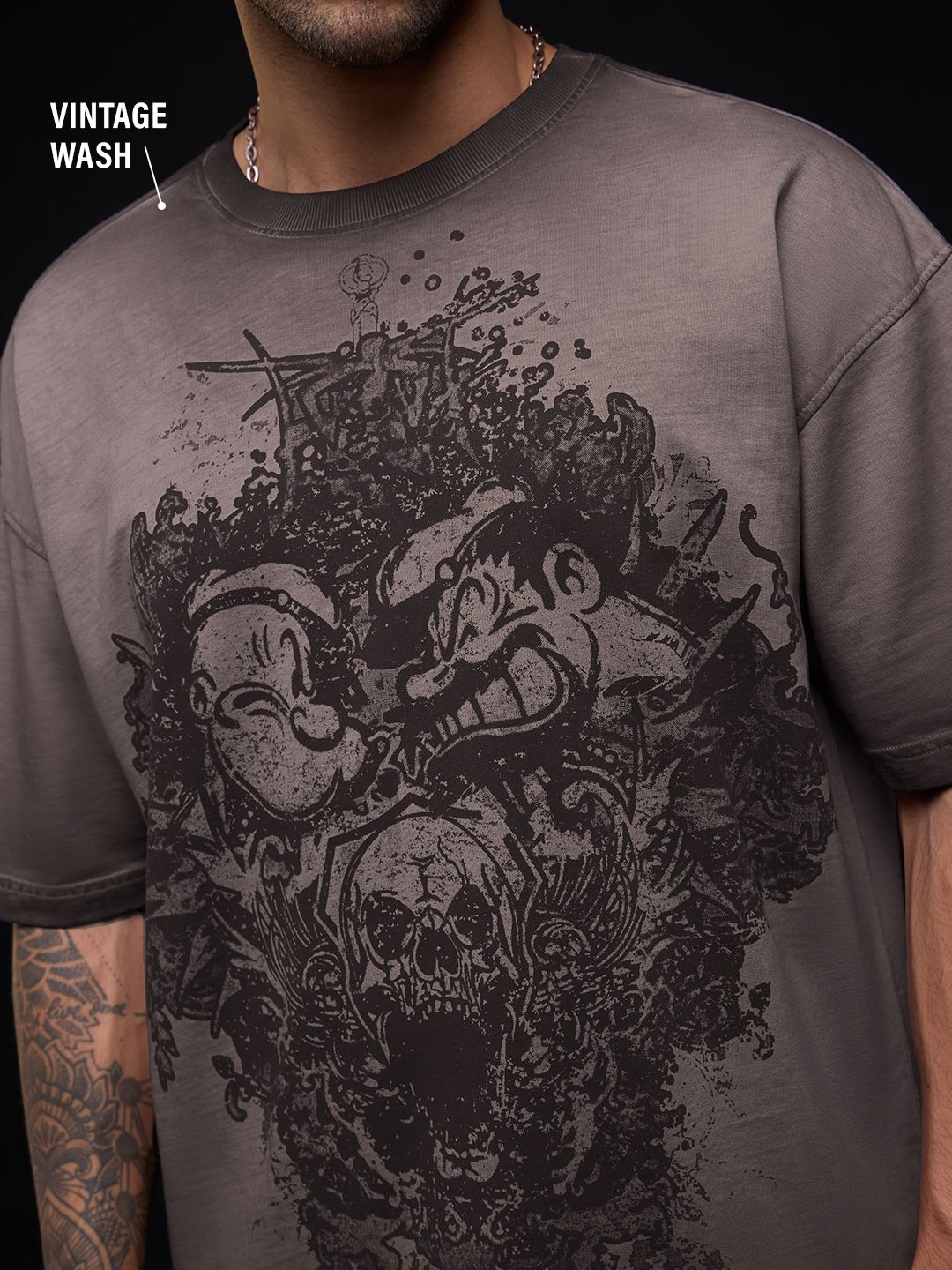 Popeye: Skull Oversized T-Shirts