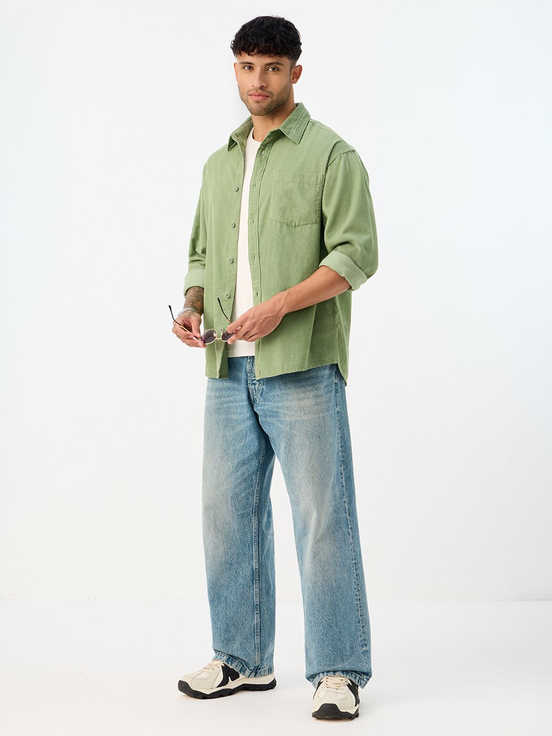 Corduroy Shirt: Jade Men Relaxed Shirts