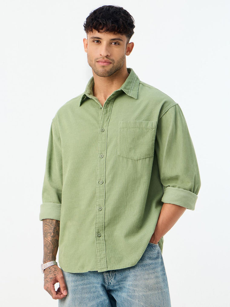 Corduroy Shirt: Jade Men Relaxed Shirts