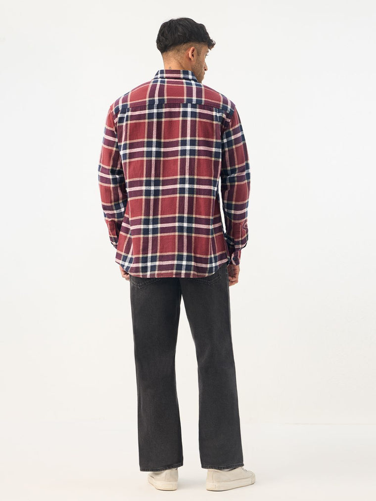 Plaid Shirt: Copper Men Relaxed Shirts