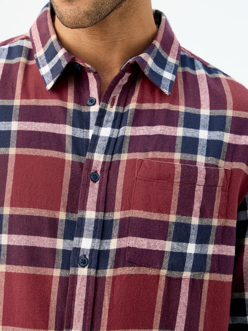 Plaid Shirt: Copper Men Relaxed Shirts