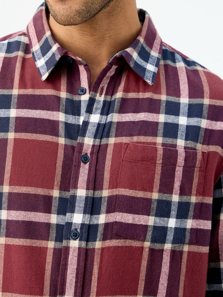 Plaid Shirt: Copper Men Relaxed Shirts