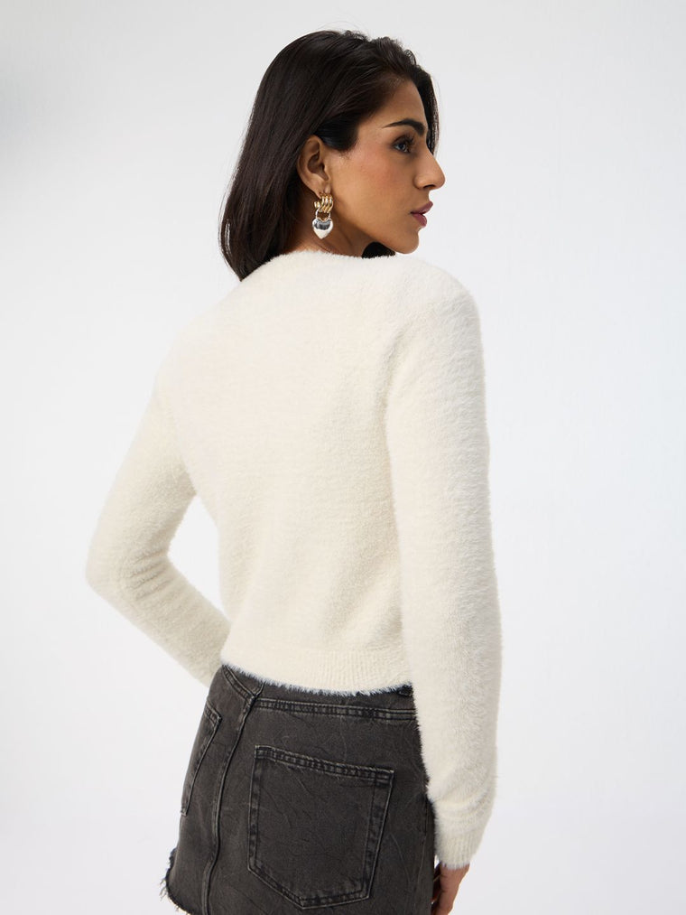 Fuzzy Cardigan: Frost Women Cardigans