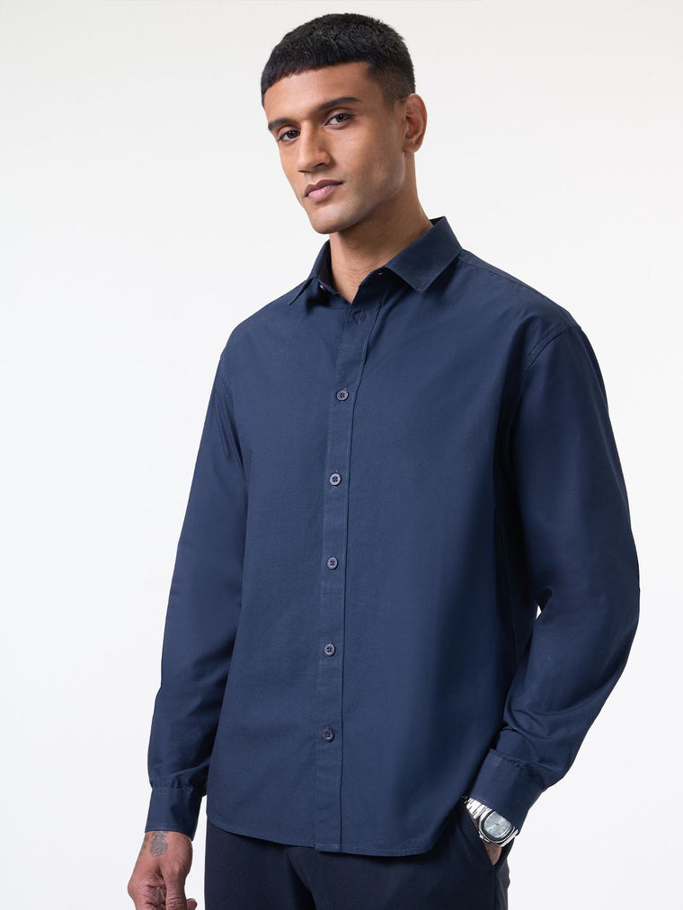 Poplin Shirt: Midnight Men Relaxed Shirts