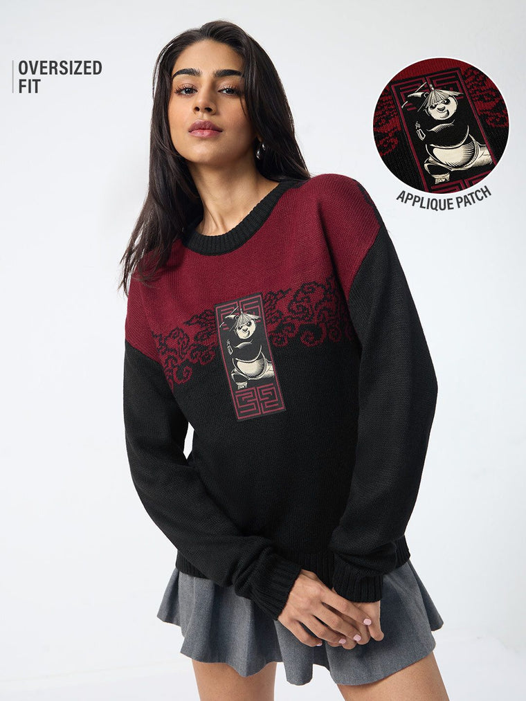 Kung Fu Panda: Warrior Strength Women Oversized Sweaters