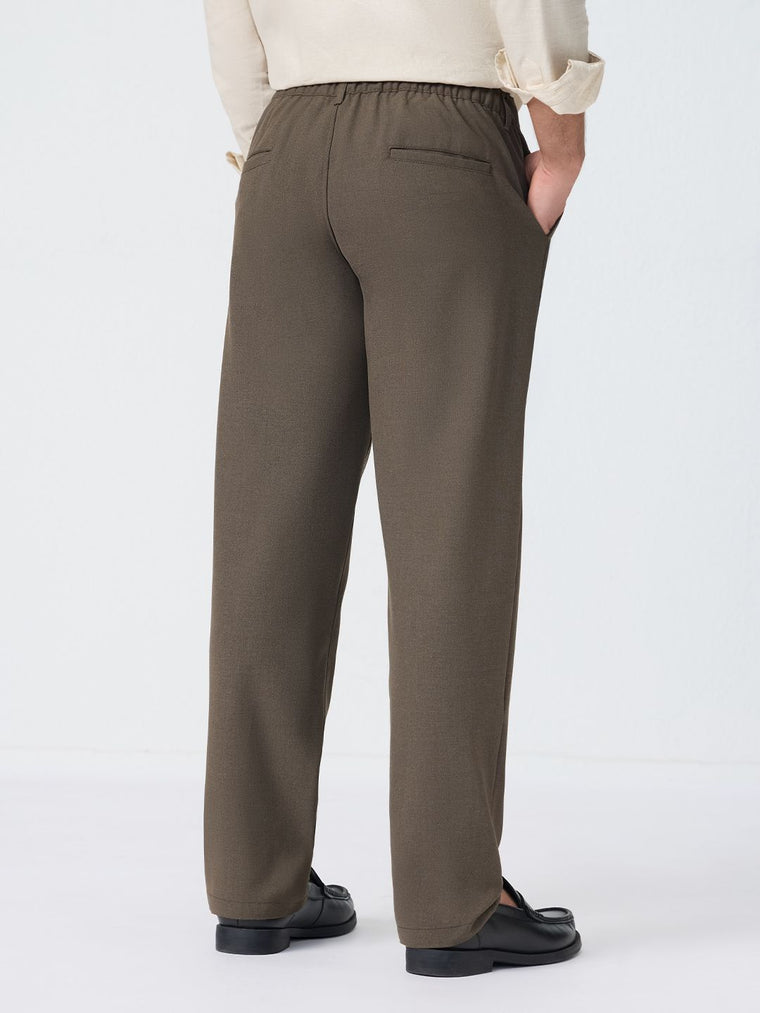 Pleated Pants: Cocoa Bean Men Super Flex Pants