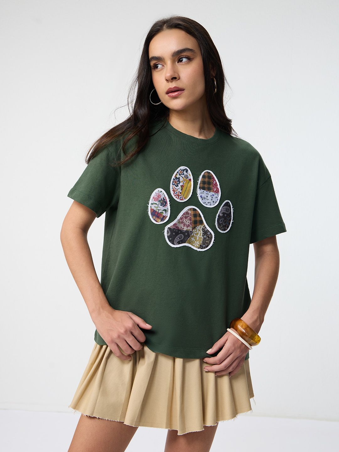 Pet Stories: One Paw Women Oversized T-Shirts