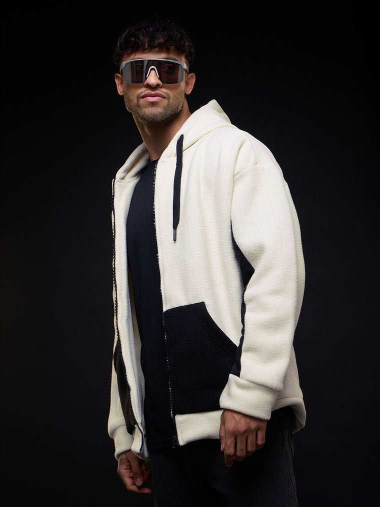 Zipper Hoodie: Monochrome Men Oversized Hoodies