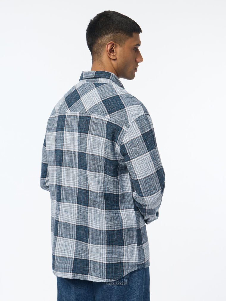 Textured Shirt: Cerulean Men Relaxed Shirts