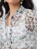 Sheer Shirt: Baby Deer Women Relaxed Shirts