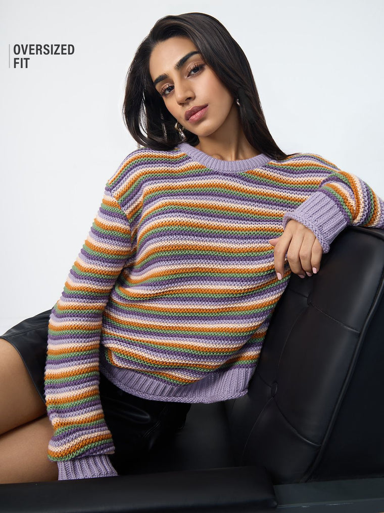 TSS Originals: Candy Swirl Women Oversized Sweaters