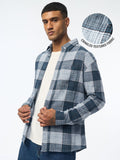 Textured Shirt: Cerulean Men Relaxed Shirts