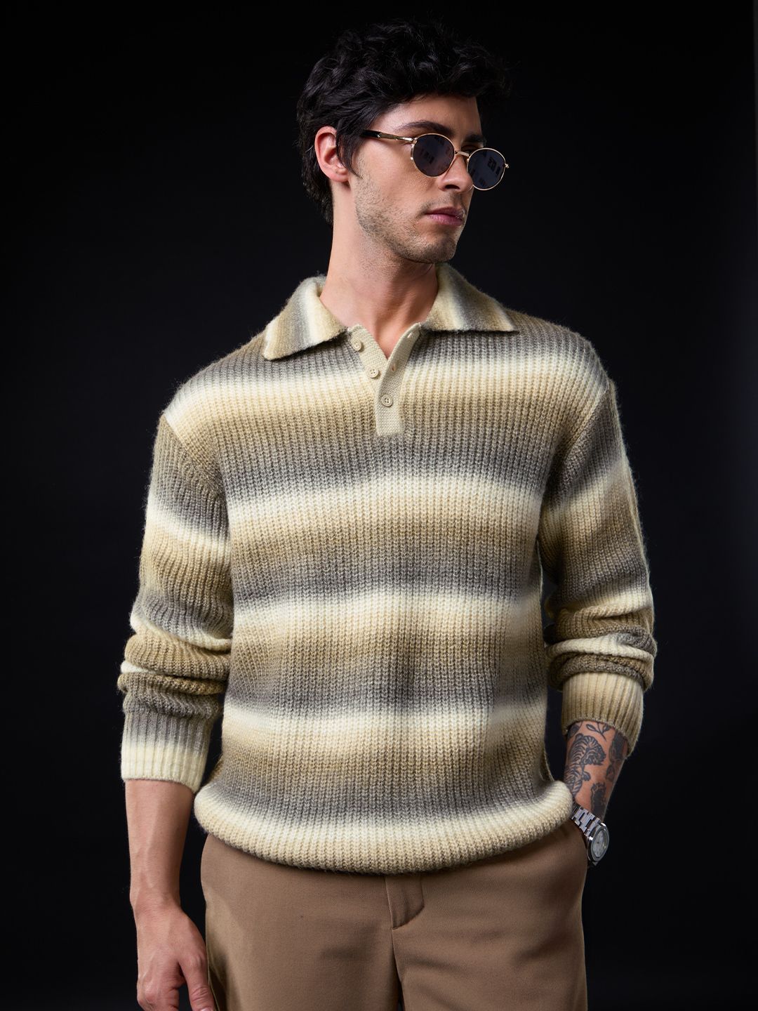 Ombre Sweater: Hazel Moss Oversized Pullovers