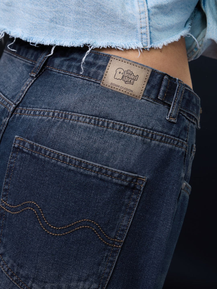 Barrel-Fit Denim: Midnight Women Barrel Denims