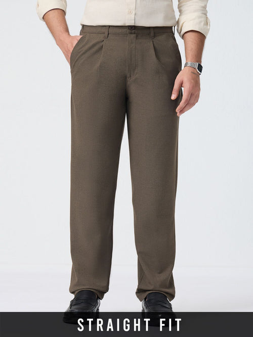 Pleated Pants: Cocoa Bean Men Super Flex Pants