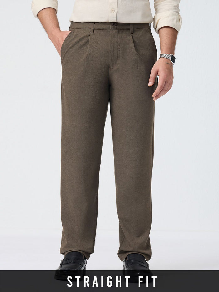 Pleated Pants: Cocoa Bean Men Super Flex Pants