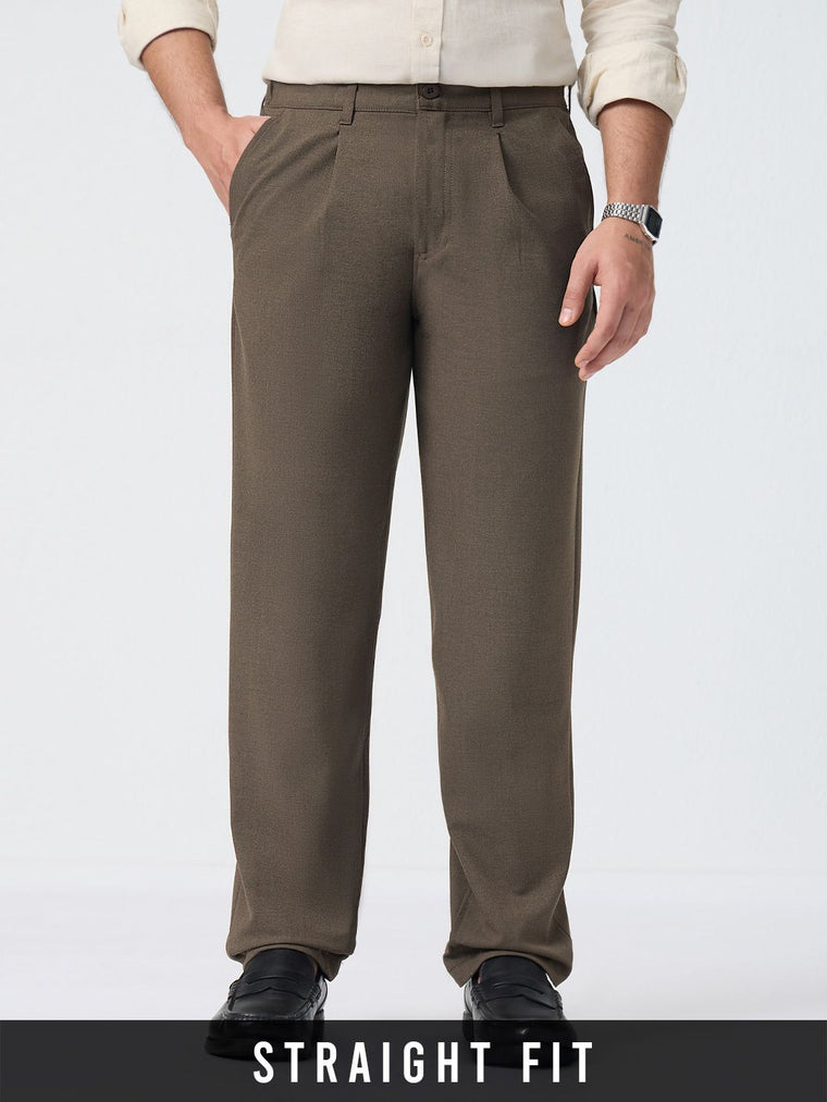 Pleated Pants: Cocoa Bean Men Super Flex Pants