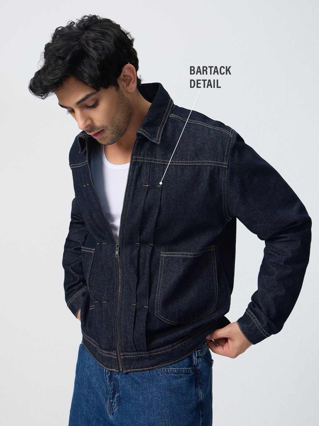 Denim Jacket: Raw Blue Denim Jackets