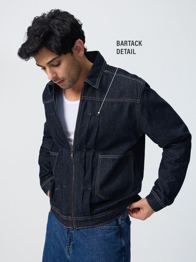 Denim Jacket: Raw Blue Denim Jackets