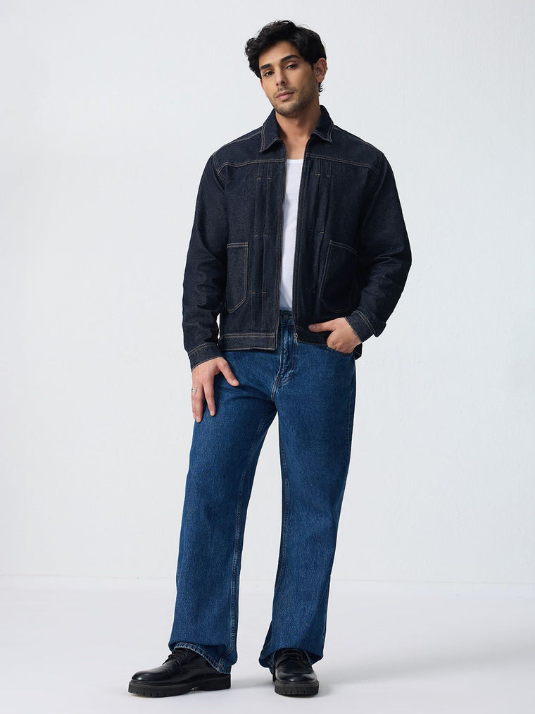 Denim Jacket: Raw Blue Denim Jackets
