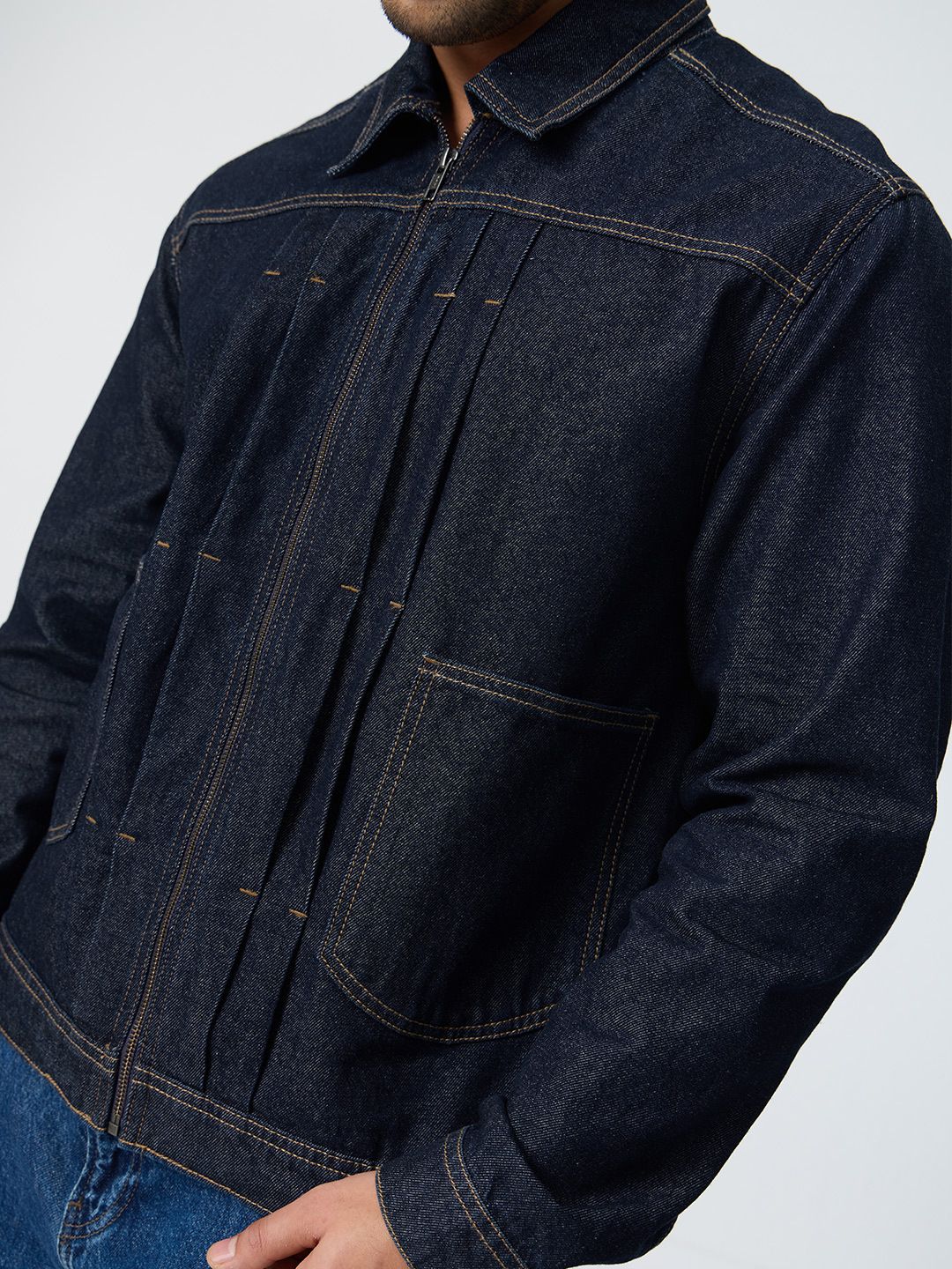 Denim Jacket: Raw Blue Denim Jackets