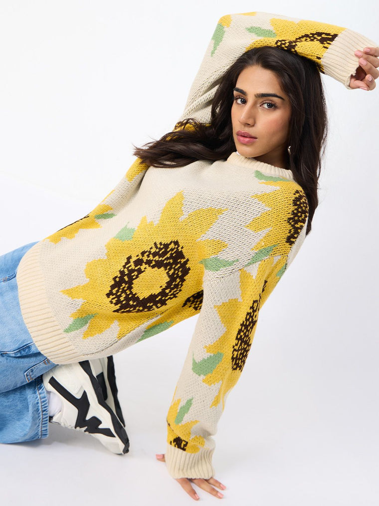 TSS Originals: Sunflower Women Oversized Sweaters