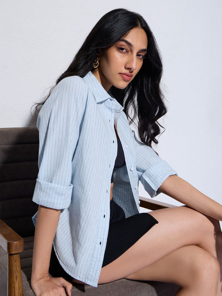 Cotton Linen Shirt: High Tide Women Fitted Shirts