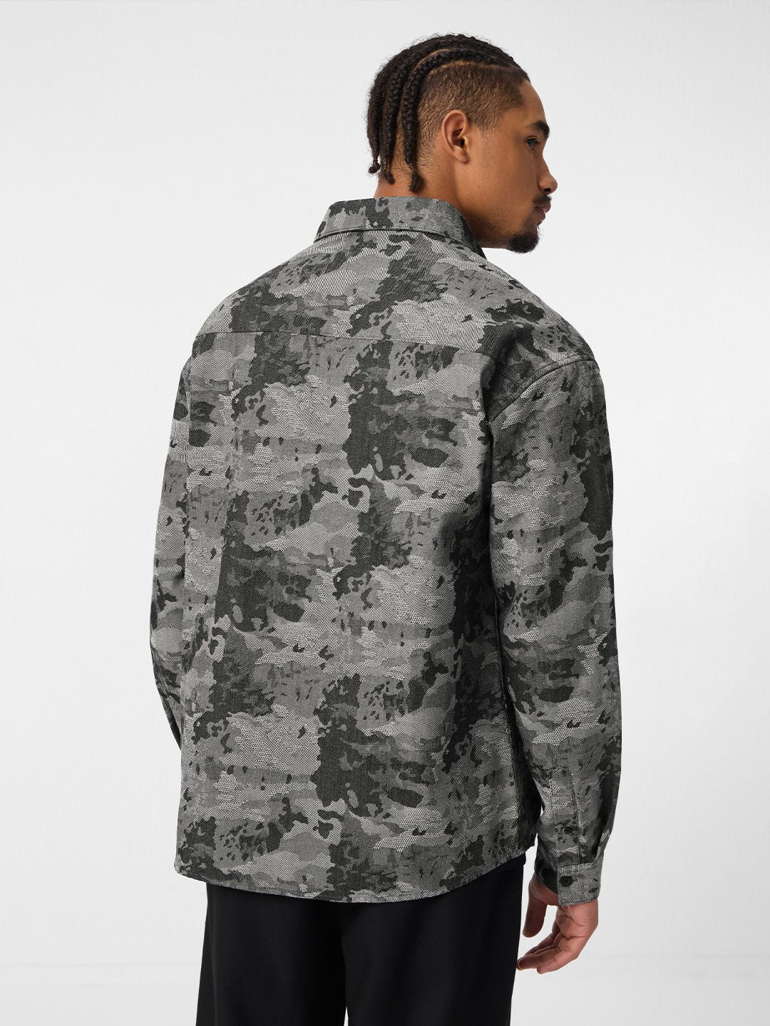 Jacquard Shirt: Dark Mirage Men Relaxed Shirts