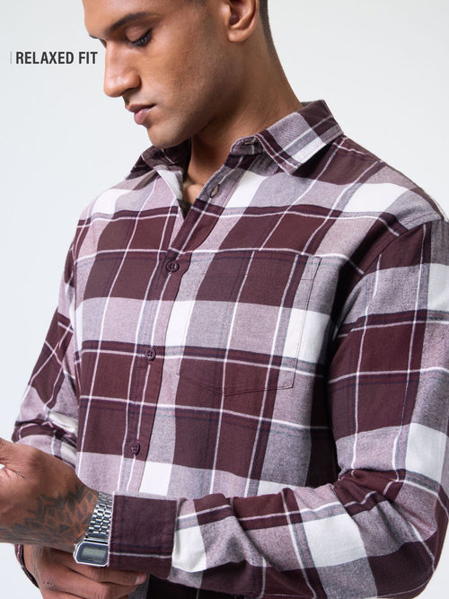 Plaid Shirt: Russet Men Relaxed Shirts